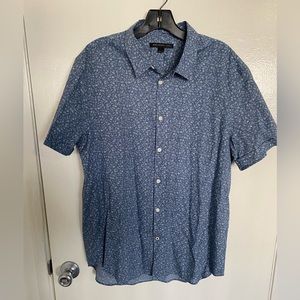 John Varvatos USA Floral Button Up Slim Men’s Blue Large